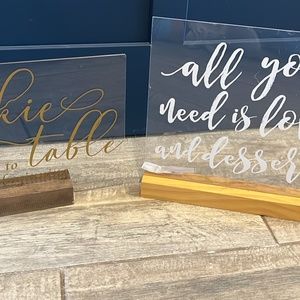 Wedding dessert signs